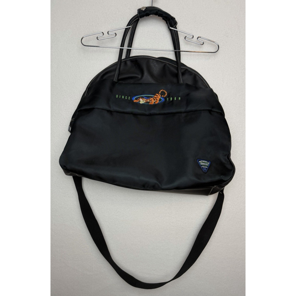 Disney Store Tigger Duffle Bag Black Travel Bag Embroidered Shoulder Strap